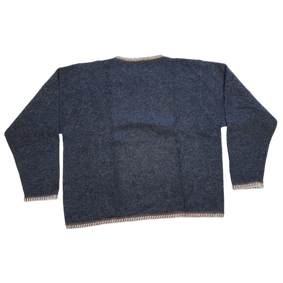 Easy Travel R.V. RV 100% Wool Gray Crew Neck Pullover Icelandic Sweater L XL - Picture 7 of 7